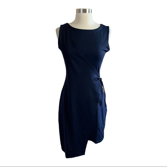 Revolve Susana Monaco Wrap Dress Midnight Sz. Med. - Picture 1 of 14